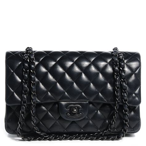 chanel all black classic flap|Chanel black flap bag.